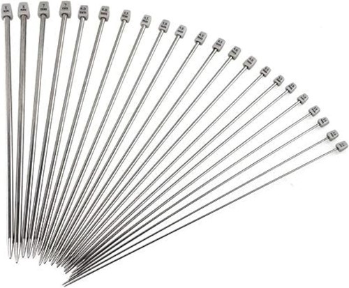 Stricknadeln edelstahl 36cm - stricknadeln,